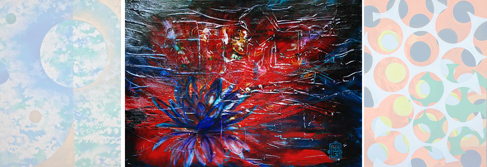 Freedom - Acrylic on masonite panel with collaged vintage bo By Michael Bond